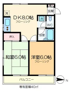 パークサイドハイツ【4階】の間取り