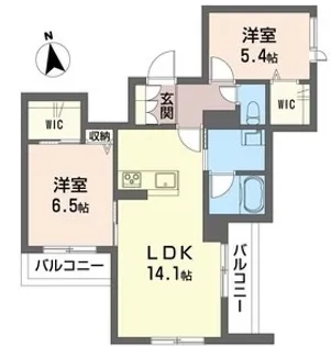 リュミエール ドゥー【2階】の間取り