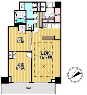 ザ・パークハウス神戸タワー【24階】の間取り