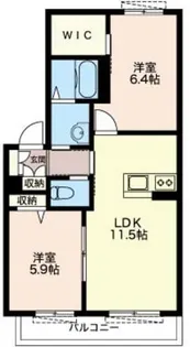 フォレスターI シャーメゾン【2階】の間取り