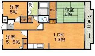 カーサ中筋【3階】の間取り