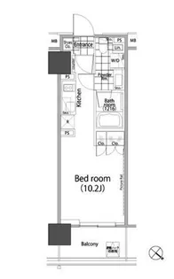 パークハビオ赤坂タワー【16階】の間取り