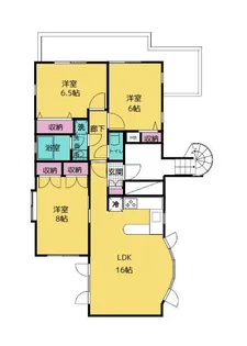 フラッツ都立大(フラッツトリツダイ)【3階】の間取り