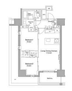 ザ・パークハビオ滝野川【2階】の間取り