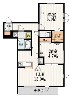 ココペット舟渡【1階】の間取り