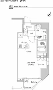 プラウドフラット東神田【11階】の間取り