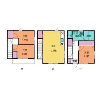 神奈川県川崎市多摩区登戸【一戸建】の間取り