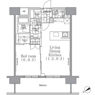 パークハビオ目黒リバーサイド【8階】の間取り