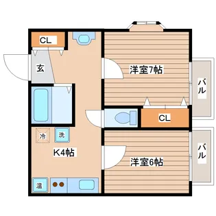 ヒルズ黒松【1階】の間取り