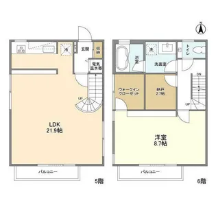 エストフルーヴ【5階】の間取り