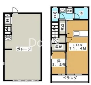 岡山県岡山市中区高島新屋敷【アパート】の間取り