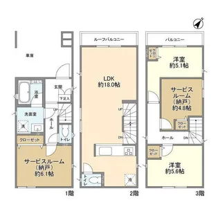 神奈川県鎌倉市腰越3【一戸建】の間取り