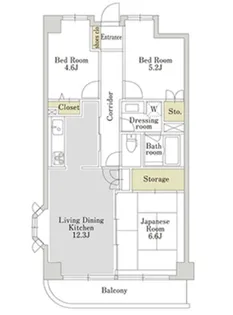 アーバンパーク三ツ池公園E【3階】の間取り