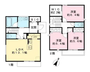 千葉県松戸市五香2【一戸建】の間取り