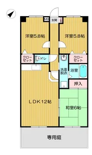 グリーンピア千房【1階】の間取り