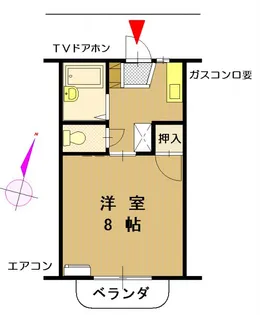カルチェ・ラ・タンA【2階】の間取り