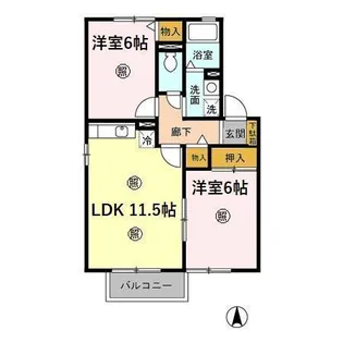 ジュネス佐藤【2階】の間取り
