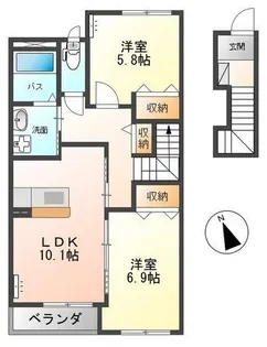 フォンターナ2【2階】の間取り