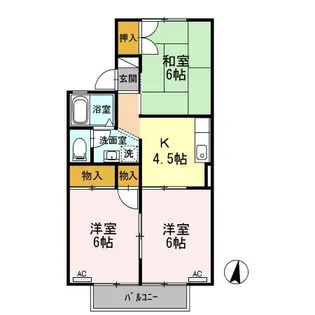 レジデンス464 A棟【2階】の間取り