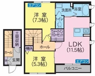 ジラソーレ【2階】の間取り