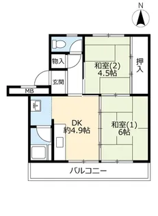 URさつきが丘【4階】の間取り