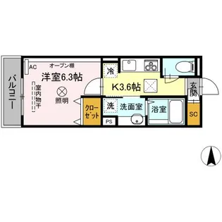 レフィナード【1階】の間取り