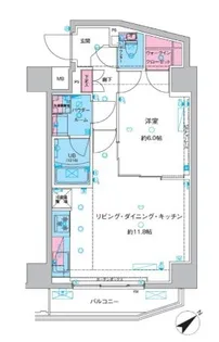 ジェノヴィア三ノ輪IIIスカイガーデン【3階】の間取り
