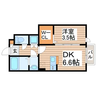 アンセル長町B【1階】の間取り