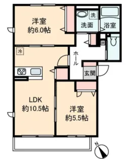 フリージア【1階】の間取り