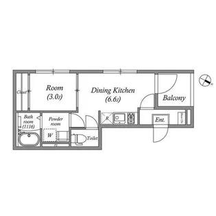 ハーモニーテラス港晴【1階】の間取り