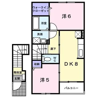 リバーストーンB【2階】の間取り
