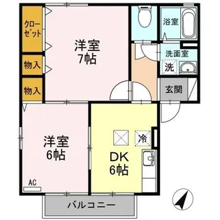 セジュール坂町 B【1階】の間取り