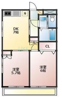 コーポラフォーレW-7【2階】の間取り