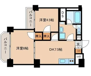 東急ドエルアルス石川台【4階】の間取り