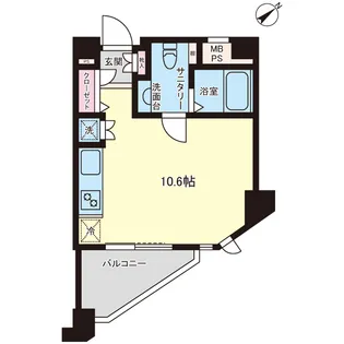 朝日マンション赤坂南部坂【4階】の間取り
