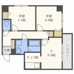 フィラコート北11条【6階】の間取り