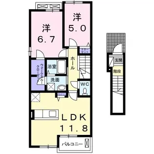 スザンヌ ランラン【2階】の間取り
