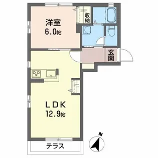 グランシャリオすずきB【1階】の間取り