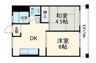 南千里第2コーポラスB棟【4階】の間取り