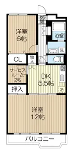向陽台サニーハイツ 805【8階】の間取り