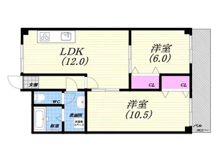 芦屋東山アーバンライフ【2階】の間取り