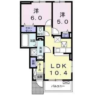 プラシード坂本B【1階】の間取り