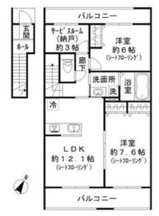 オークス中川【2階】の間取り