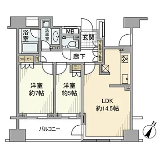 パークハウス用賀マスターフォート【9階】の間取り