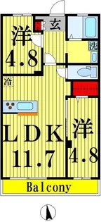 星谷ハイム一番館【1階】の間取り