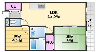 エイチ・ツーオー岸和田【6階】の間取り