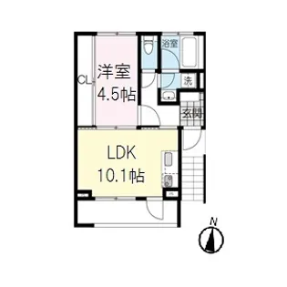 アーバンフラッツ五橋 【北棟】【1階】の間取り