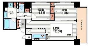 プレサンスタワー北浜【12階】の間取り