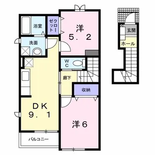 メゾンドシャルマンI【2階】の間取り