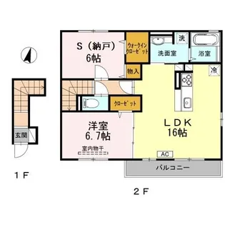 セジュール川手【2階】の間取り